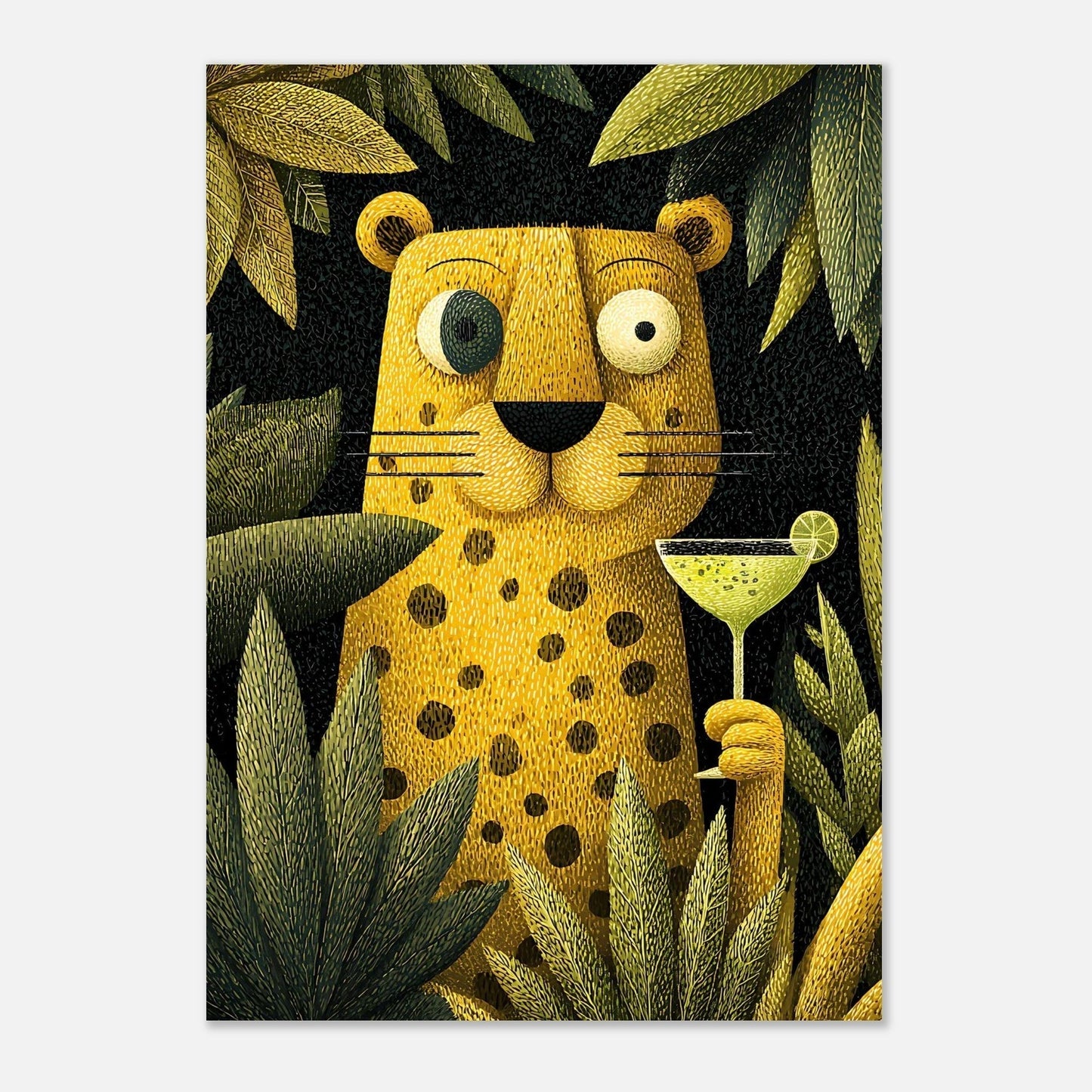 Leopard poster visual art design detail showing wildlife statement wall decor artwork