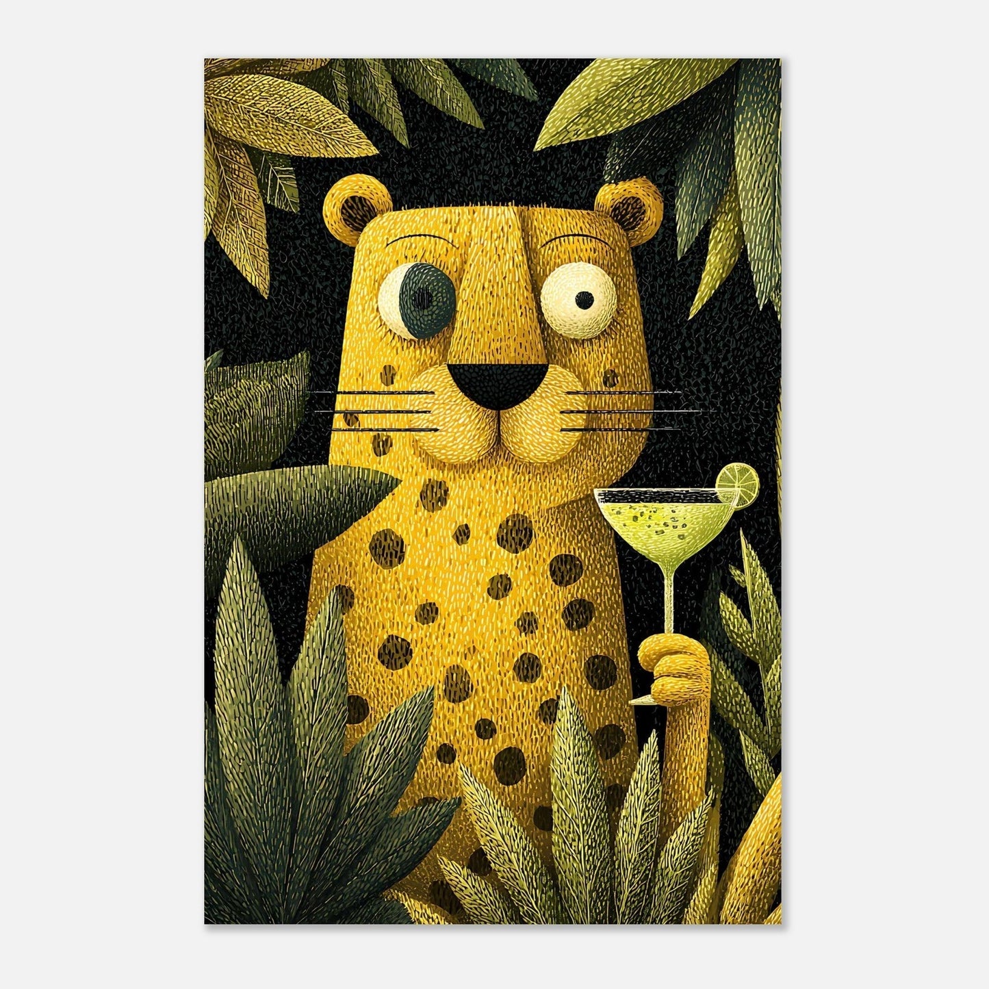 Leopard poster visual art design detail showing wildlife statement wall decor artwork