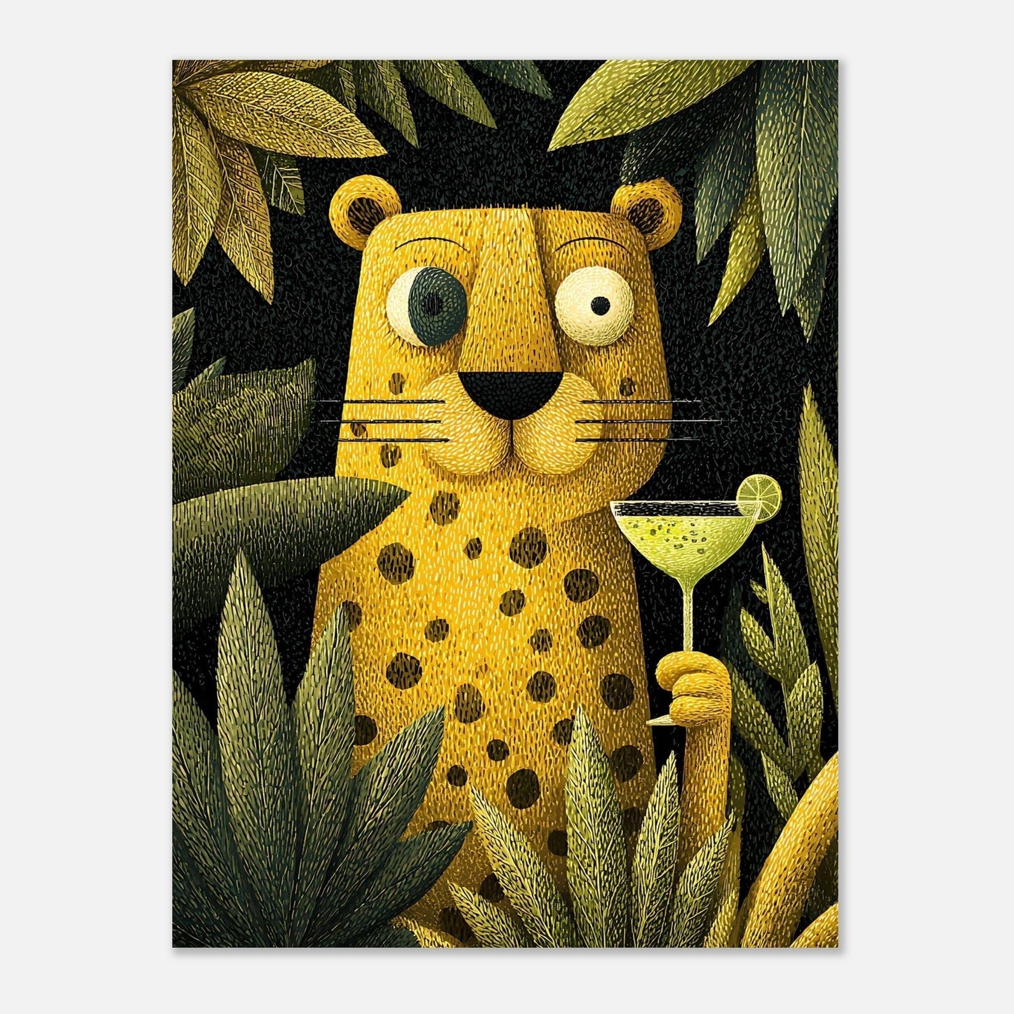 Leopard poster visual art design detail showing wildlife statement wall decor artwork