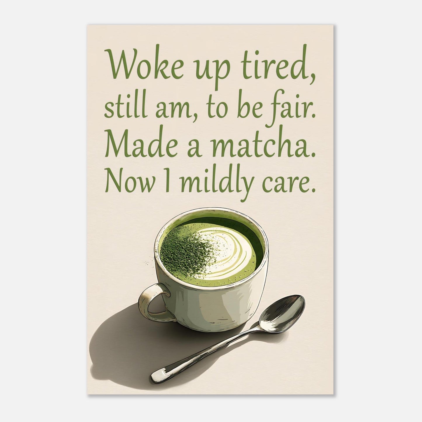 Creative matcha latte poster layout design available as instant digital download print