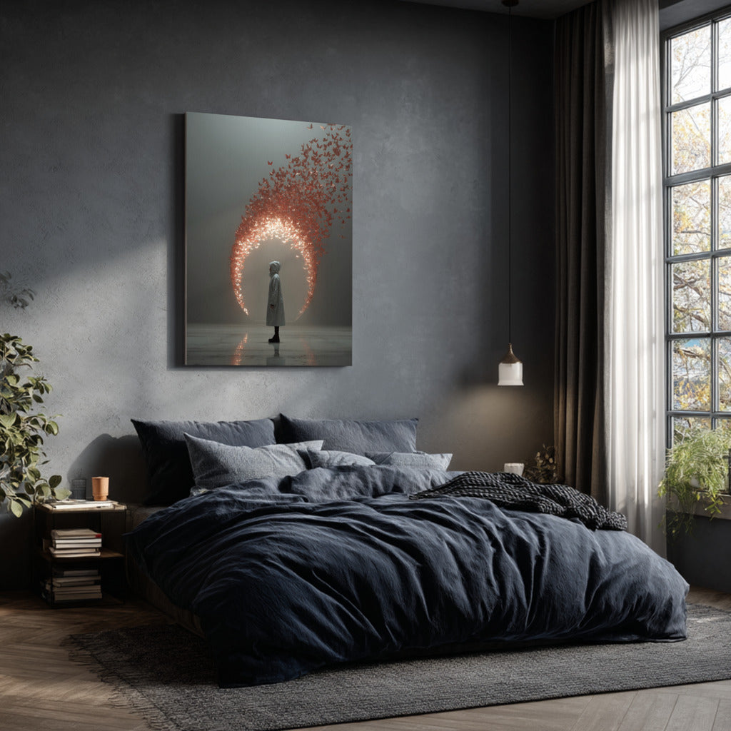 Portal of Flight Canvas Print – AI Generated Surreal Portrait Wall Art