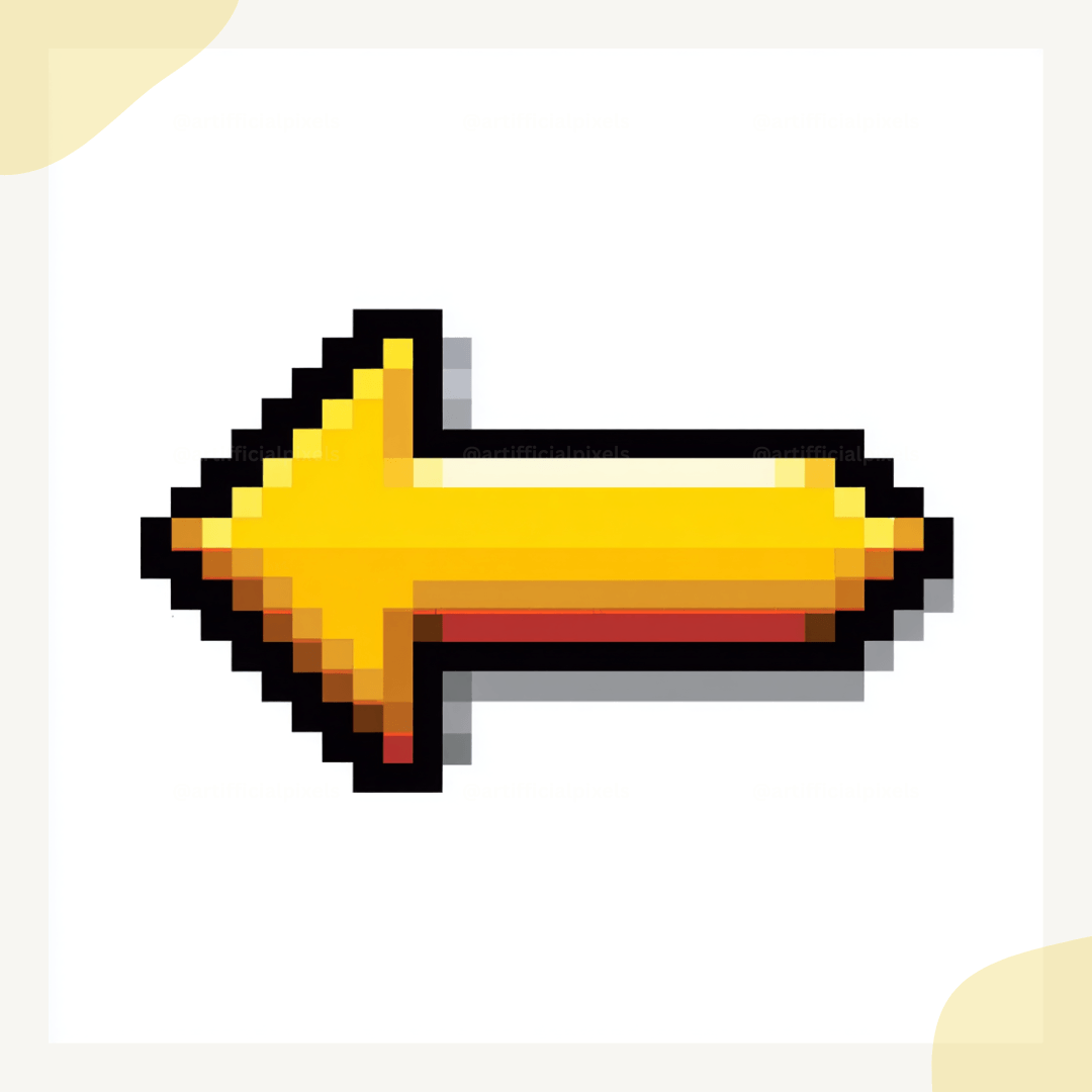 Blue pixel art arrow icon in retro 8-bit style created with midjourney prompt perfect for digital art and navigation designs