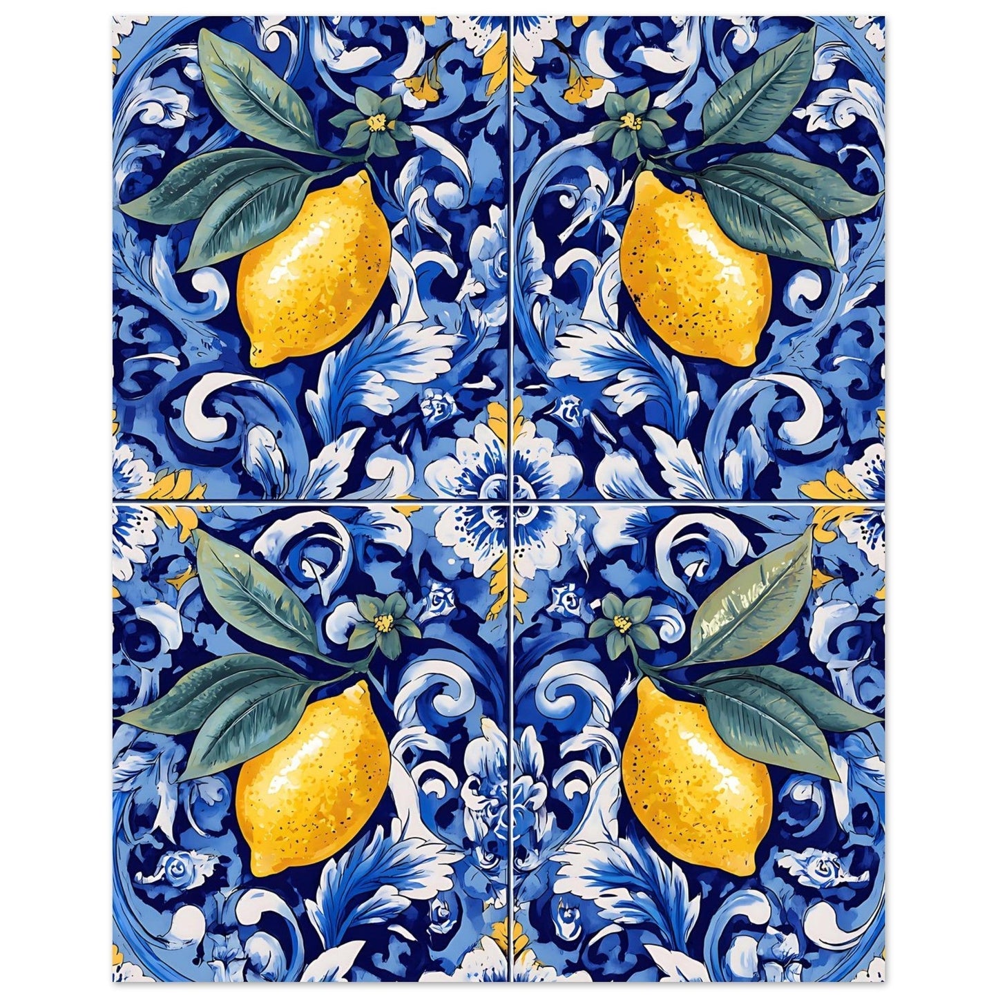 Traditional Portuguese ceramic tile pattern featuring yellow
