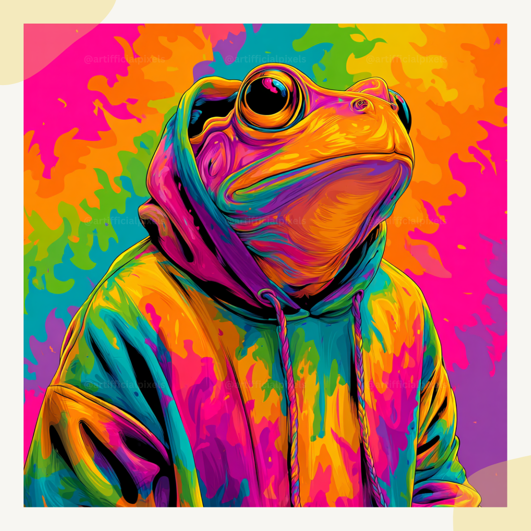 psychedelic-tie-dye-animal-portraits-midjourney-ai-art-prompt-frog