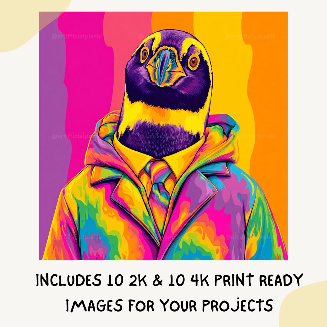 psychedelic-tie-dye-animal-portraits-midjourney-ai-art-prompt-penguin