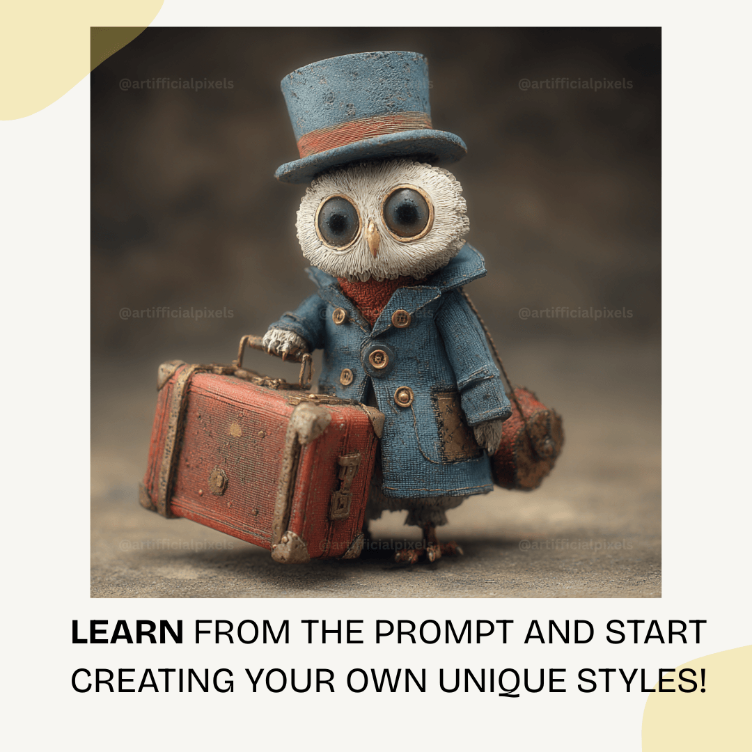 Vintage style animal sculpture with soft textures created using customizable Midjourney V7 prompt for commercial projects