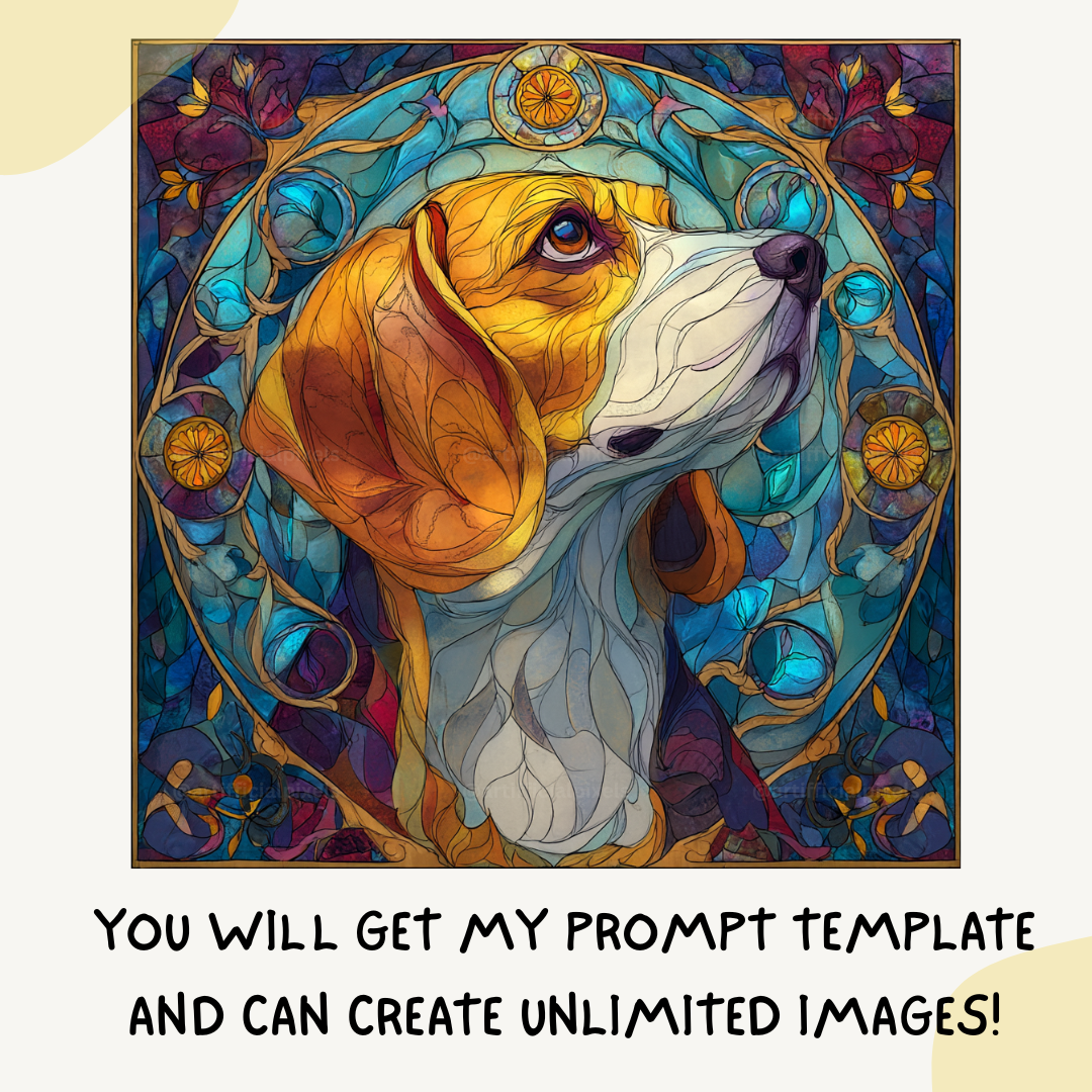 stained-glass-animal-art-midjourney-ai-prompt-siberian-beagle