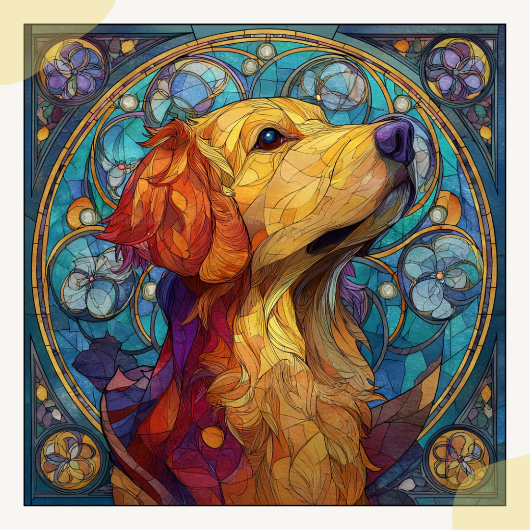 stained-glass-animal-art-midjourney-ai-prompt-siberian-golden-retriever