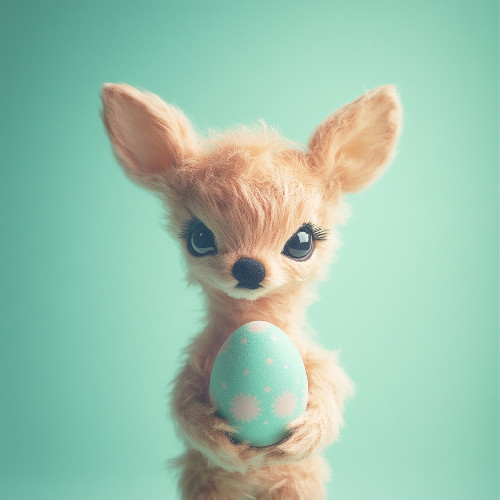 FREE Midjourney Prompt Base Pack: Soft Pastel Plush Easter Animal