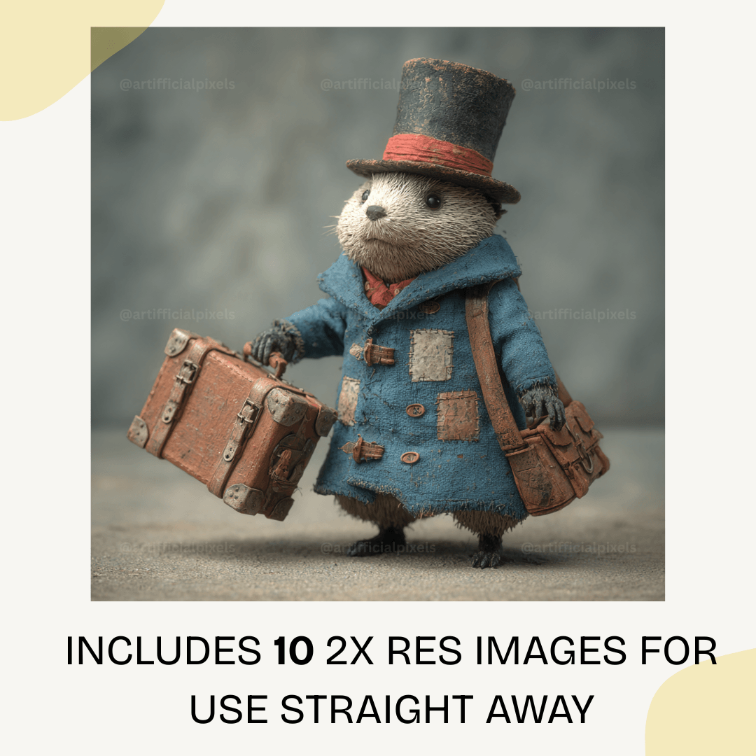 Handcrafted style vintage animal figurine generated using Midjourney V7 prompt with nostalgic 40s sculptural design