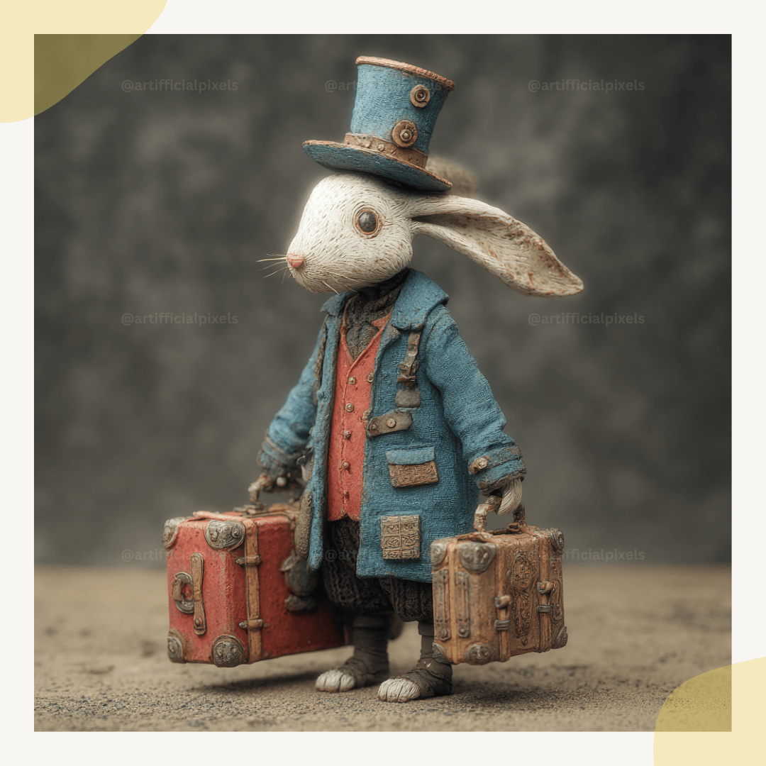 Collectible vintage animal figurine ideal for print-on-demand products created with professional Midjourney V7 prompt