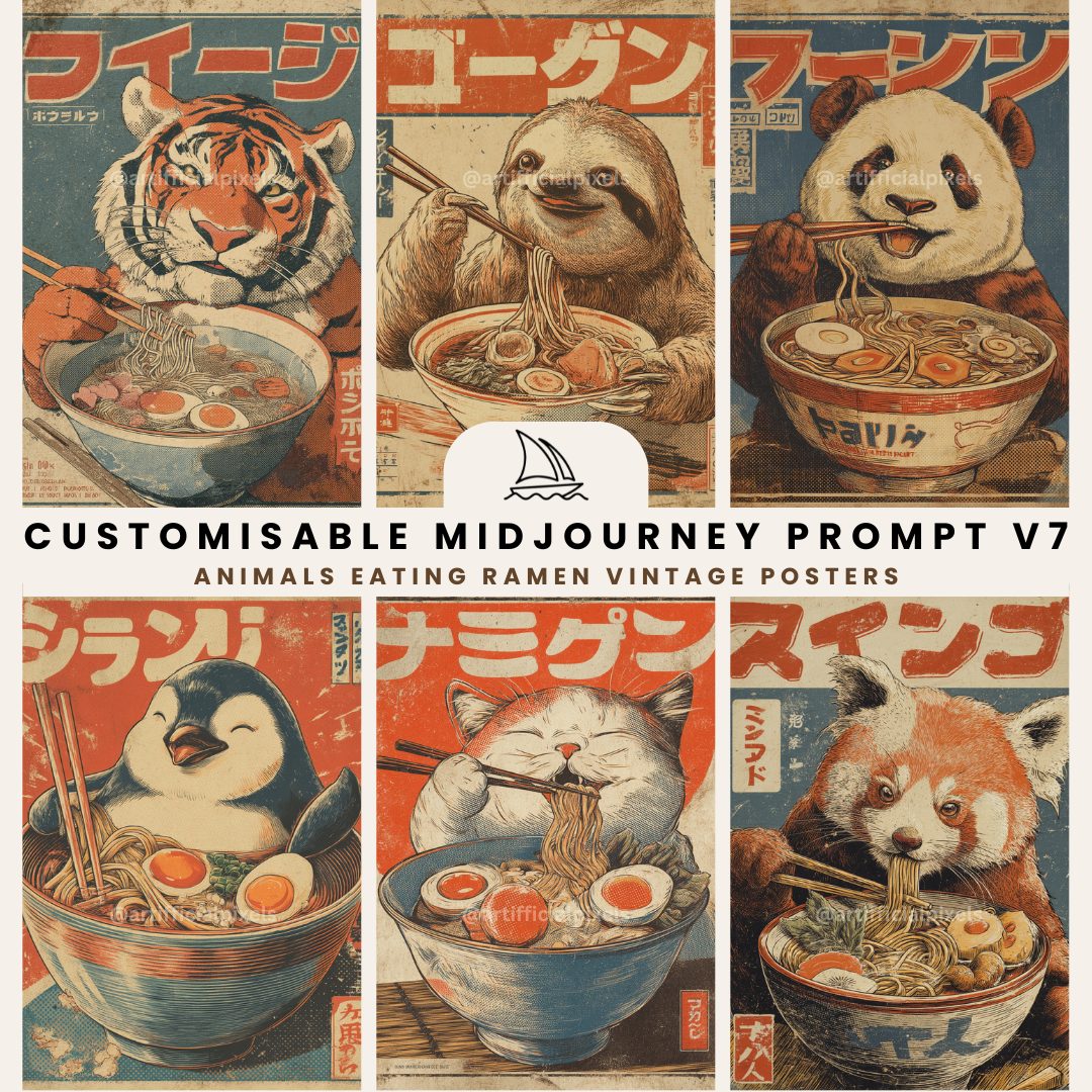 vintage-animal-ramen-posters-midjourney-ai-art-prompt-front