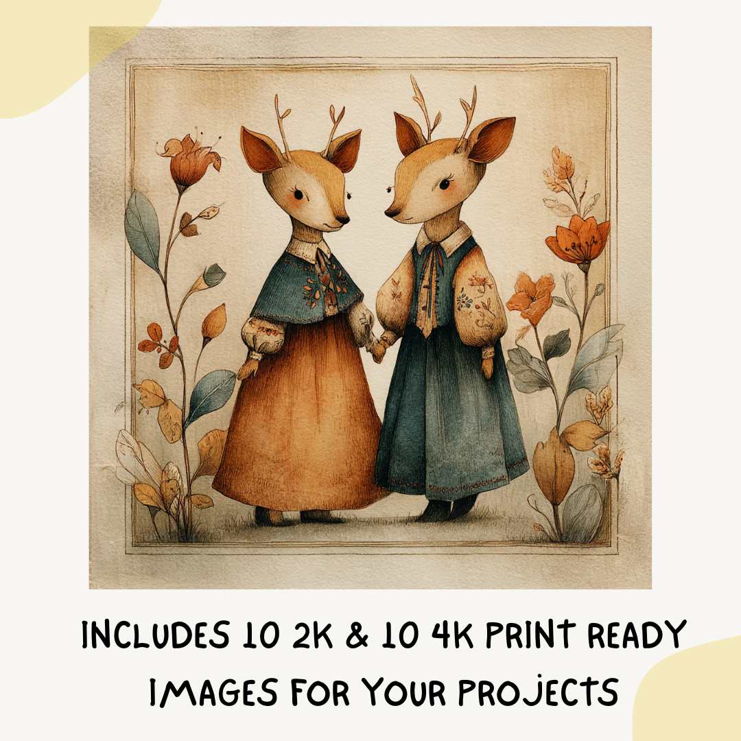 vintage-folk-animal-couples-cards-deer