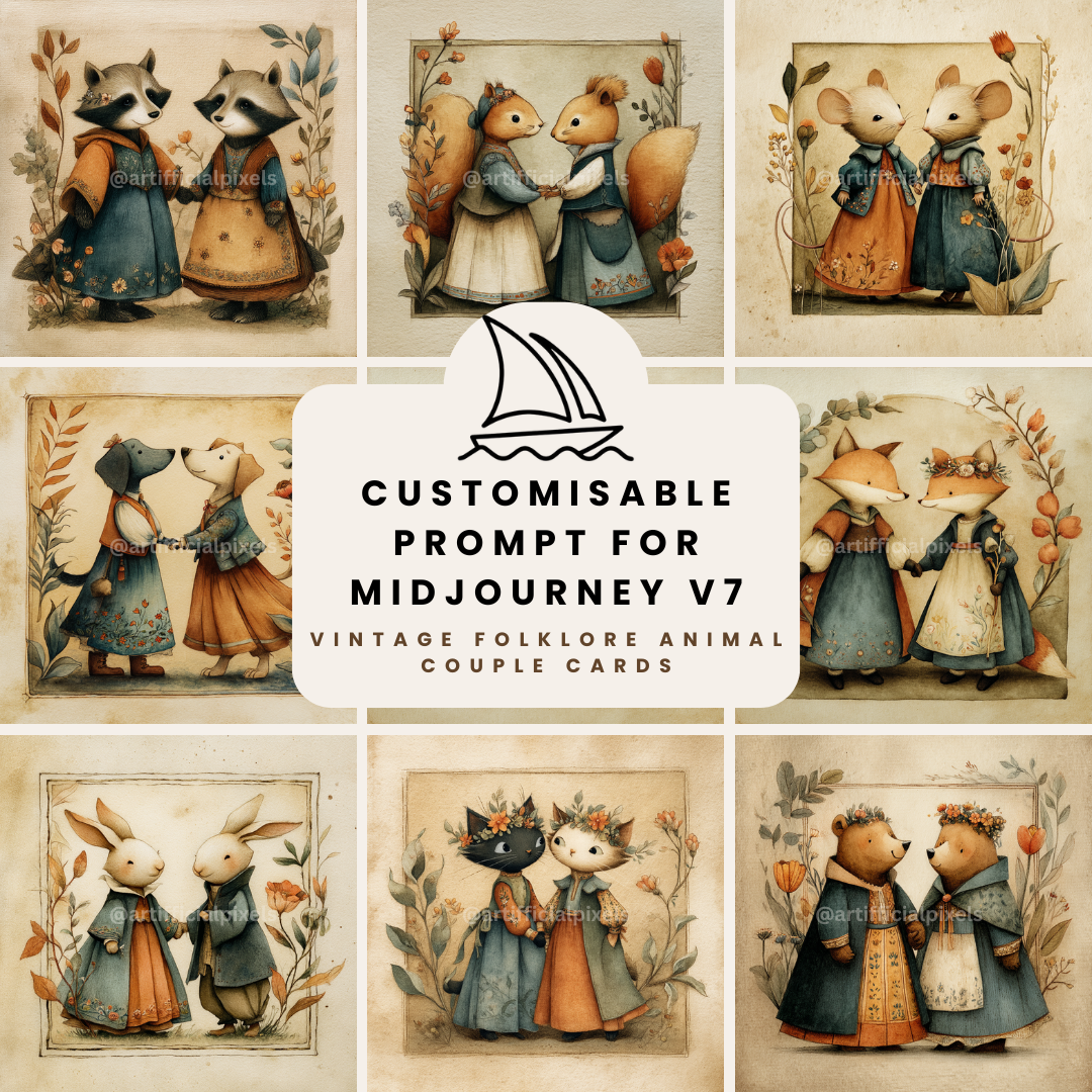 vintage-folk-animal-couples-cards-front