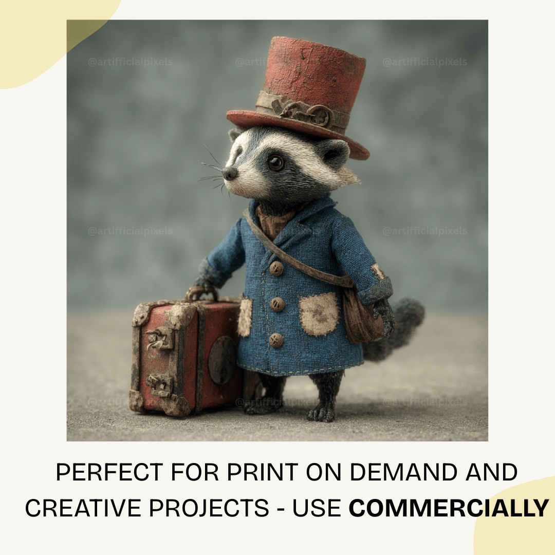 Nostalgic handcrafted animal sculpture with muted vintage tones generated from Midjourney V7 prompt template
