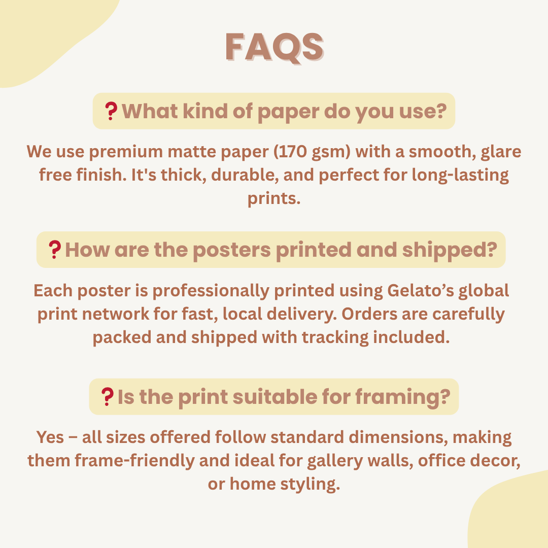 Frequently asked questions about custom matte poster printing and materials