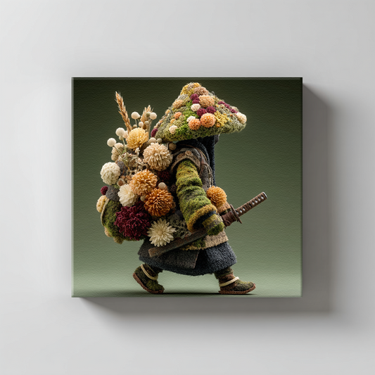 Folklore Floral Monk Canvas | Unique AI Wall Art Print