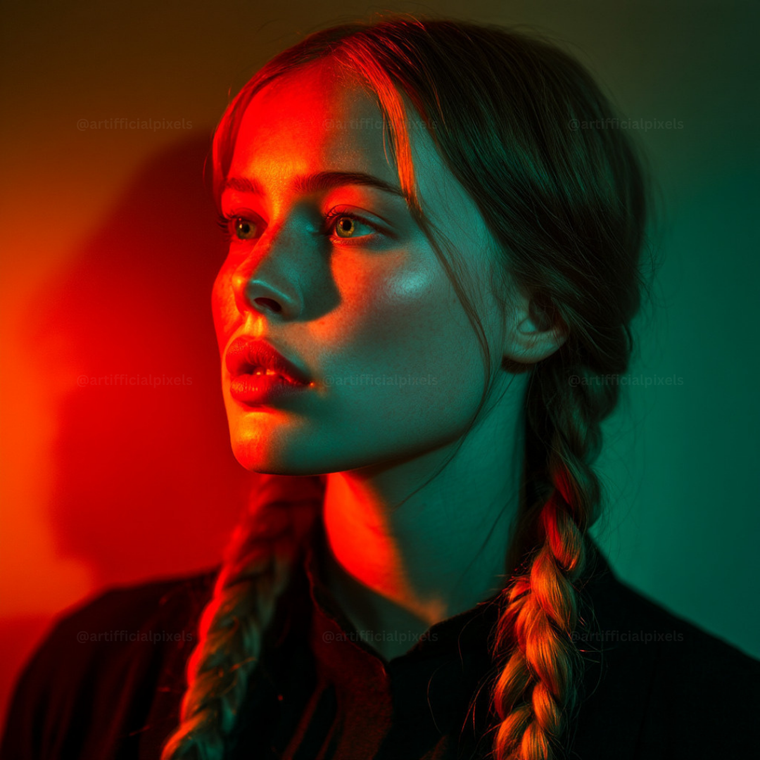 FREE Red & Green Studio Portrait Prompt Pack for Midjourney