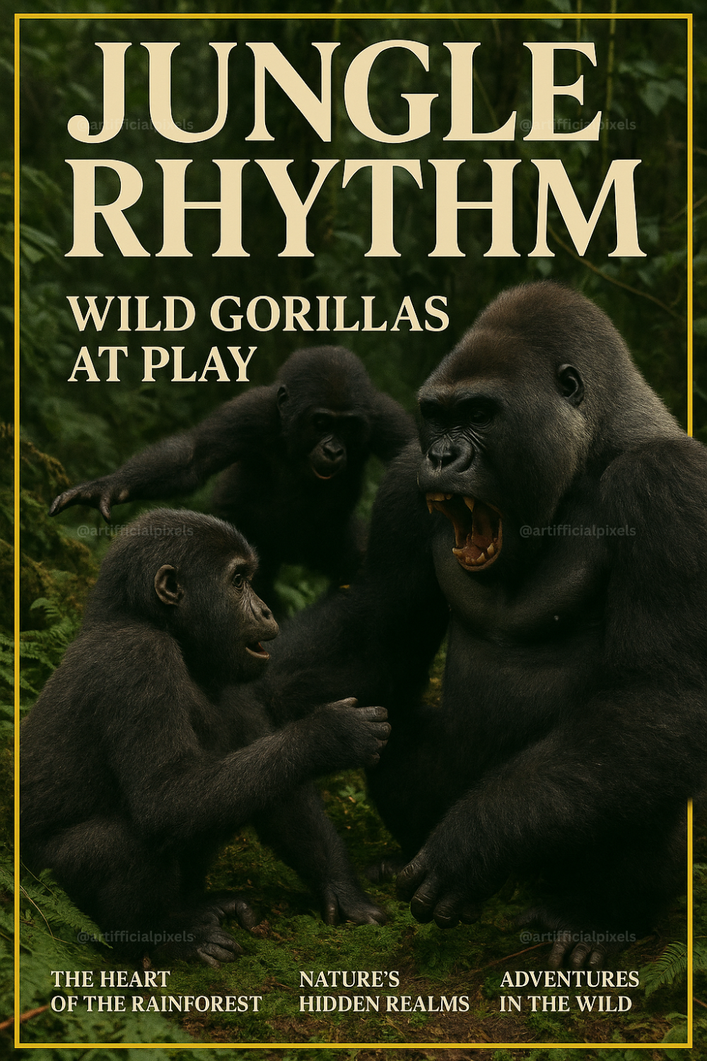 Cinematic Wildlife Magazine Poster AI Art Generator – Midjourney Prompt Pack with Images