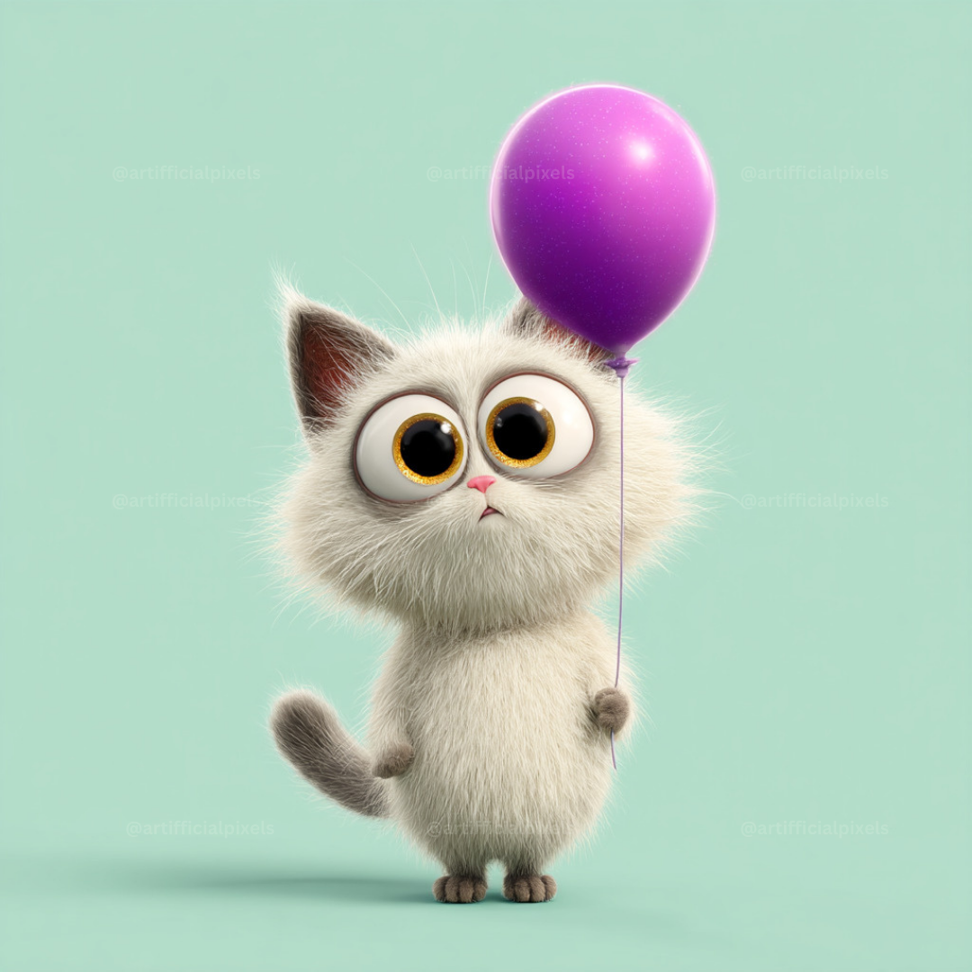 Adorable Animal Balloons AI Art Prompts – Midjourney Pack with Images