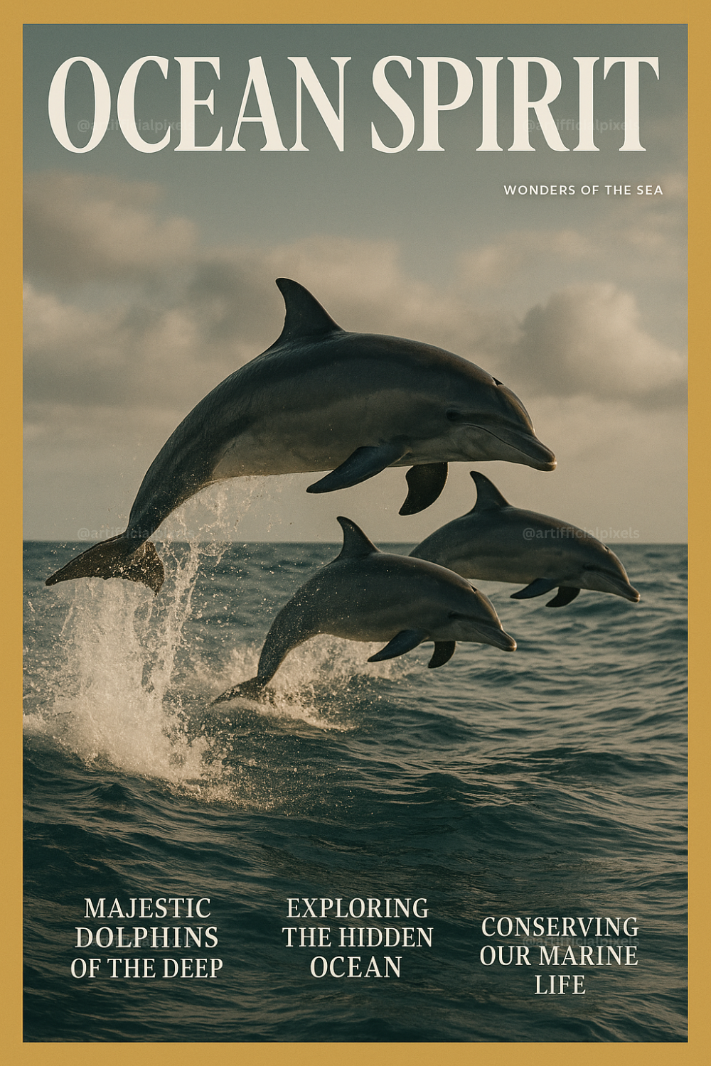 Cinematic Wildlife Magazine Poster AI Art Generator – Midjourney Prompt Pack with Images