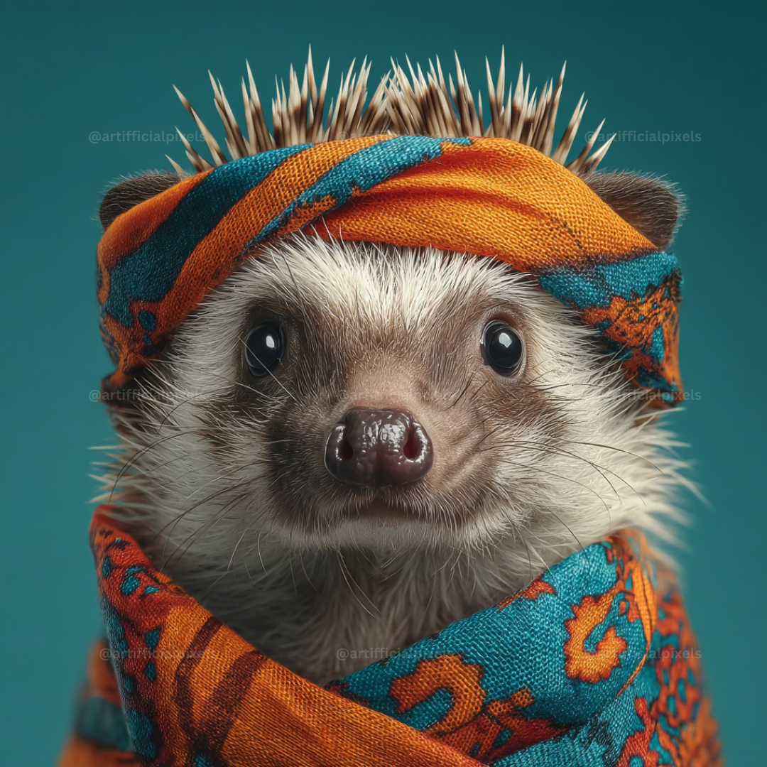 Animal Portraits in Colourful Scarves AI Art Prompts – Midjourney Pack with Images