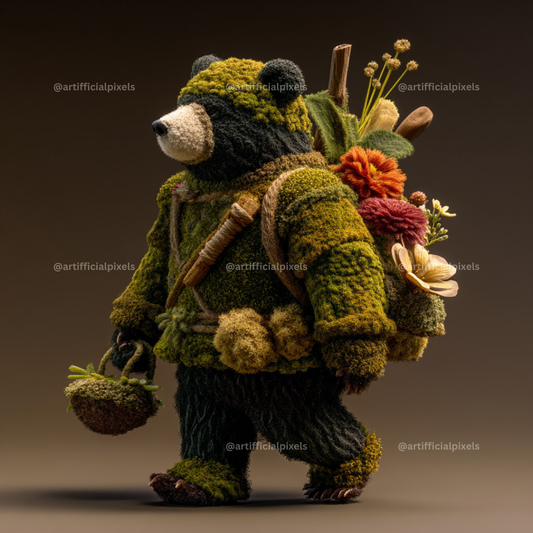 Midjourney Prompt Base Pack: Botanical Folklore Animal Wanderers