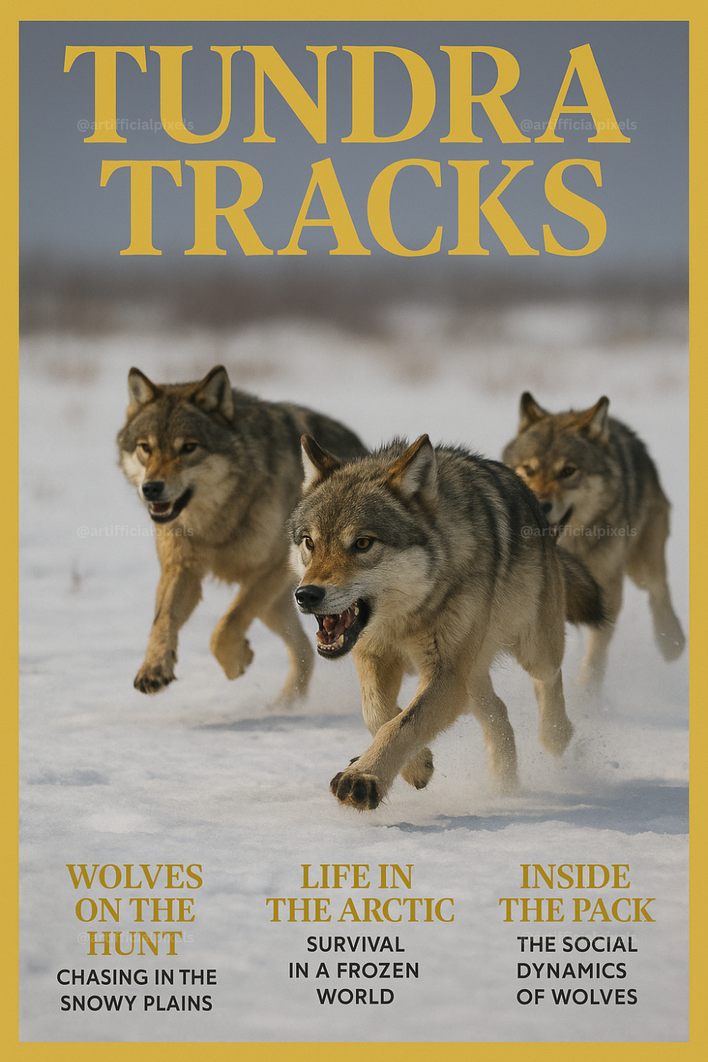 Cinematic Wildlife Magazine Poster AI Art Generator – Midjourney Prompt Pack with Images