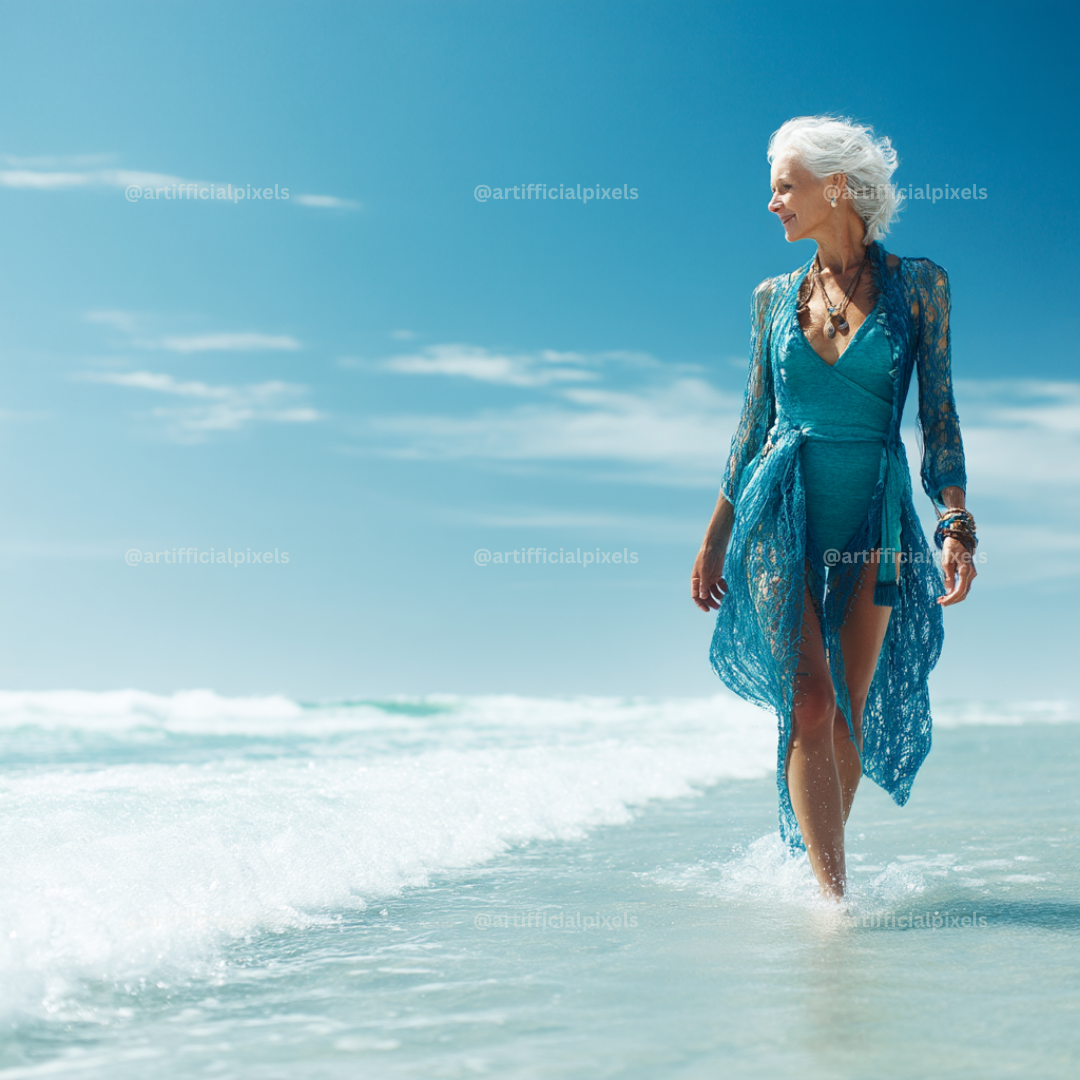 beautiful-glamour-beach-models-midjourney-ai-prompt-women-in-turquoise