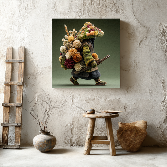 Folklore Floral Monk Canvas | Unique AI Wall Art Print