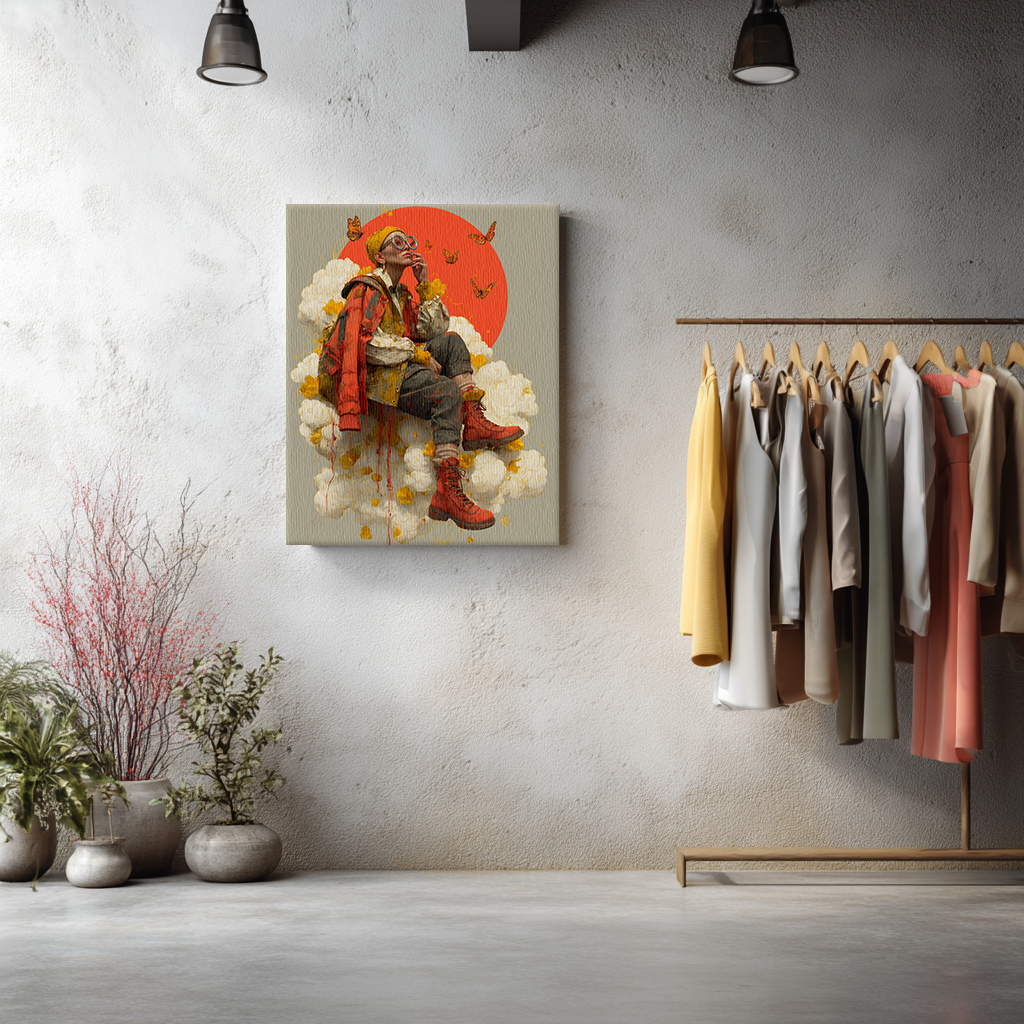 Gen Z Editorial Canvas Print – AI Generated Surreal Portrait Wall Art