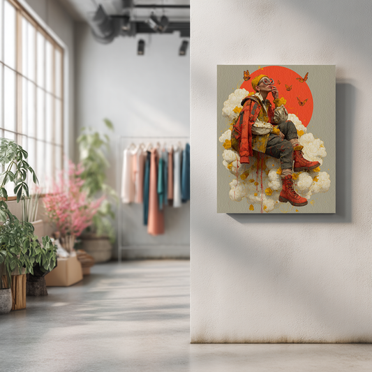 Gen Z Editorial Canvas Print – AI Generated Surreal Portrait Wall Art
