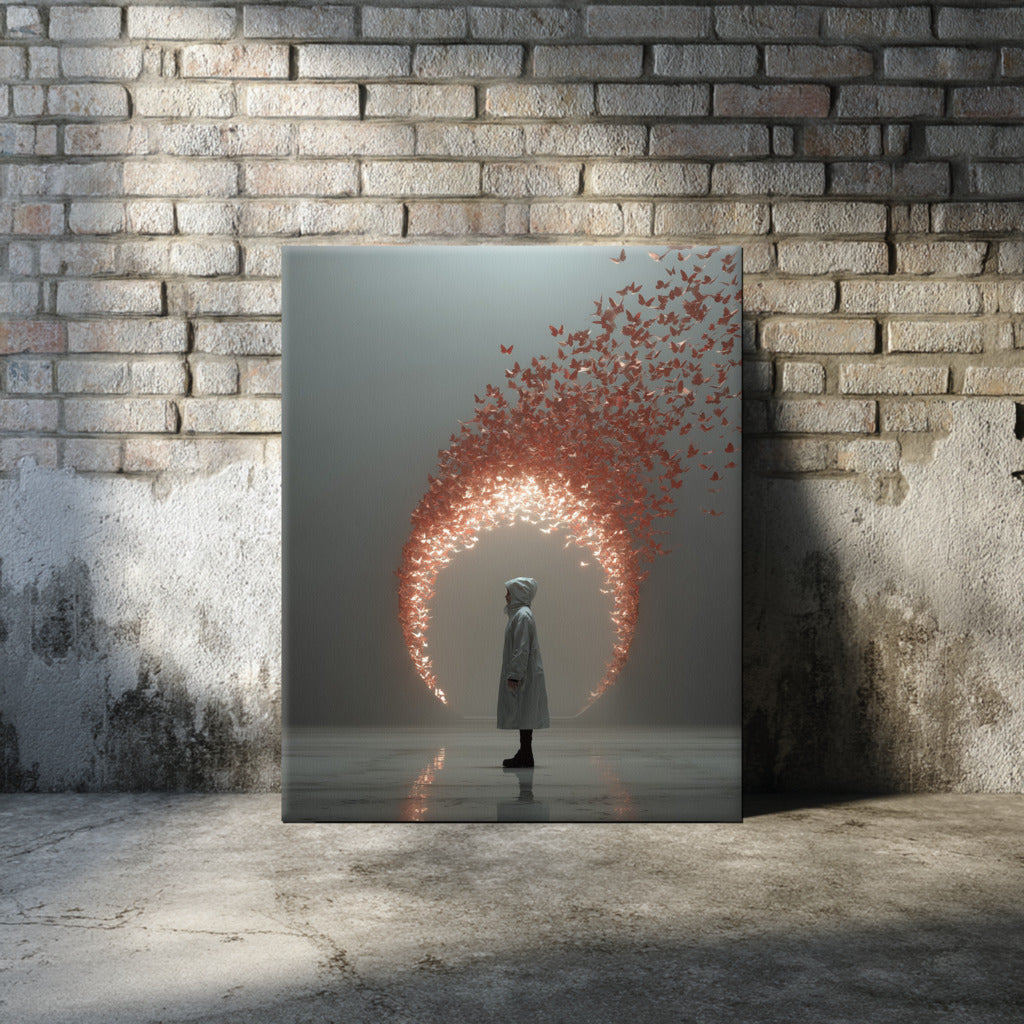 Portal of Flight Canvas Print – AI Generated Surreal Portrait Wall Art