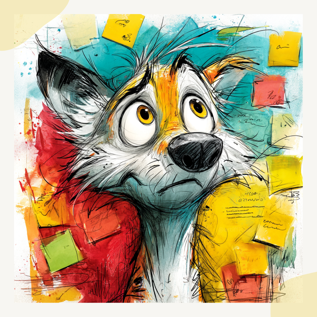 colourful-sketchbook-animal-art-midjourney-ai-art-generator-prompt-fox