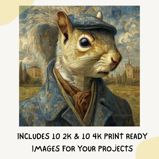 customisable-midjourney-ai-image-bundle-watercolour-cubism-art-squirell