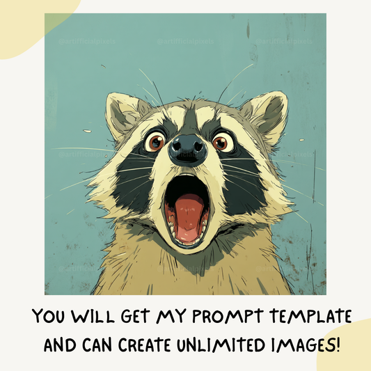 customisable-midjourney-ai-prompt-stylised-animal-sketches-raccoon