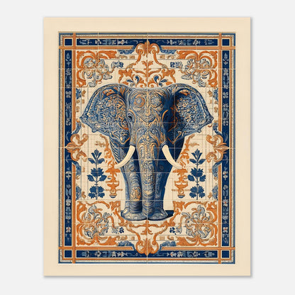 Elephant poster wall art print size 20x25 cm / 8x10 inch, small bohemian decor