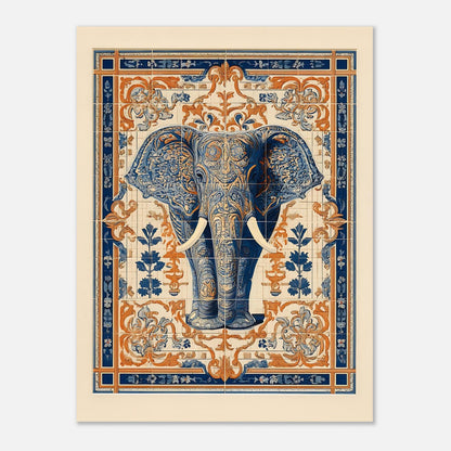 Elephant poster wall art print size 45x60 cm / 18x24 inch, vintage bohemian decor