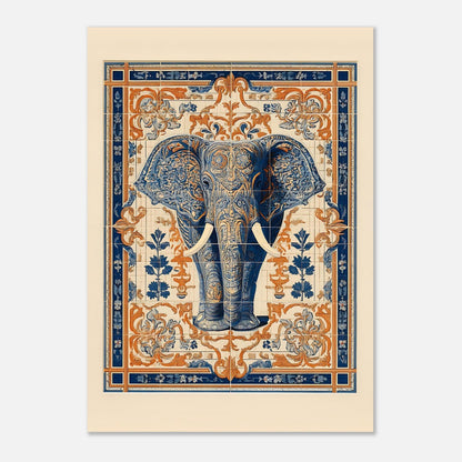 Elephant poster wall art print A1 size 59.4x84.1 cm, statement boho artwork