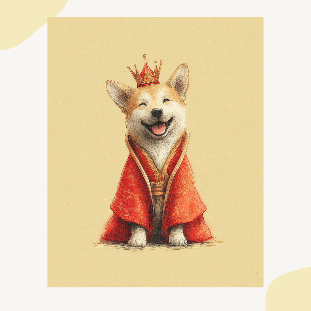 Hanfu animal art poster with commercial rights created using Midjourney AI prompt template

