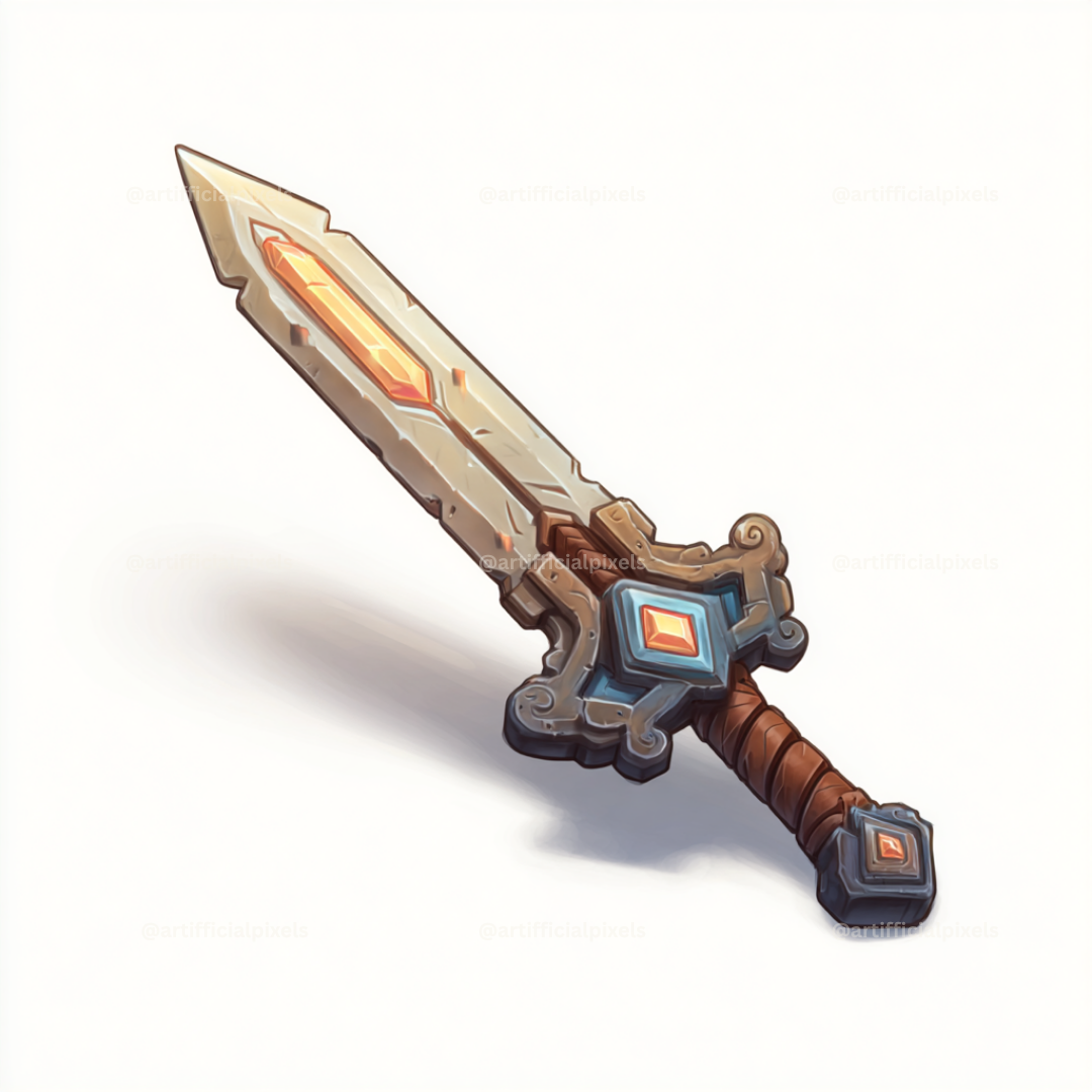 isometric-stylized-game-icon-midjourney-prompt-sword