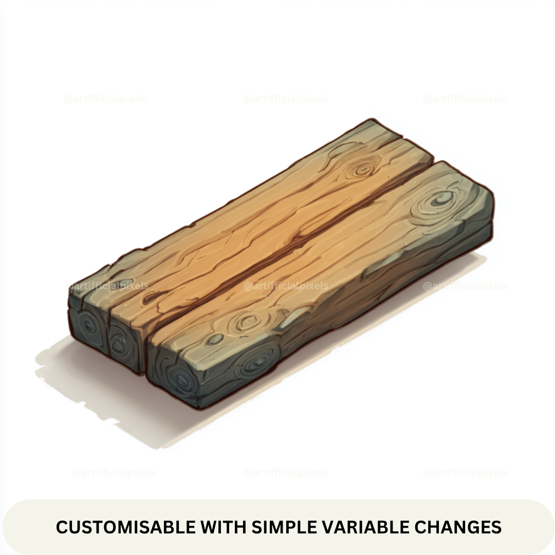 isometric-stylized-game-icon-midjourney-prompt-wood