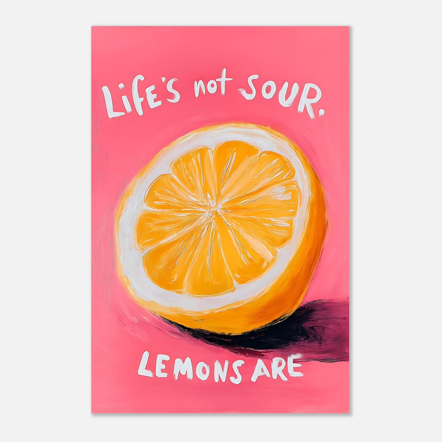 Lemon poster size reference showing 24x36 dimensions for motivational wall decor print artwork

