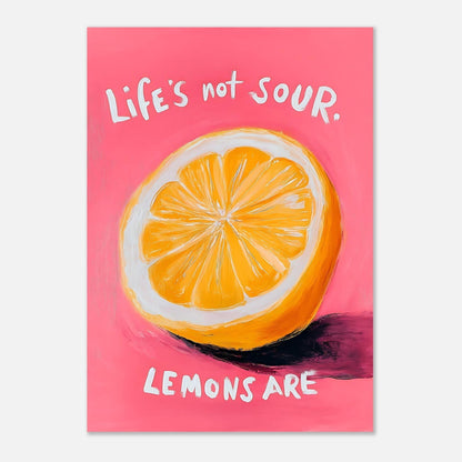 Lemon poster wall decor size reference displaying A2 dimensions for European standard visual art print

