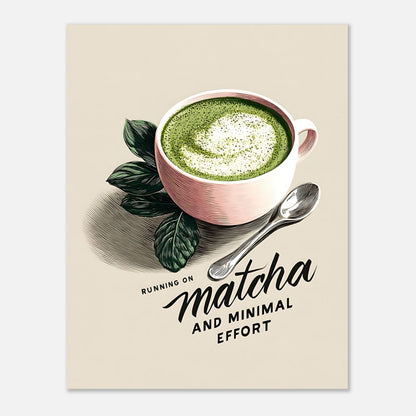 11x14 inch matcha latte poster print showing standard size reference for wall art display
