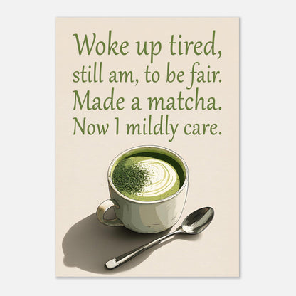 Alternative matcha latte poster design variation showing digital art print quality

