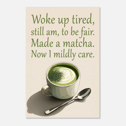 Creative matcha latte poster layout design available as instant digital download print

