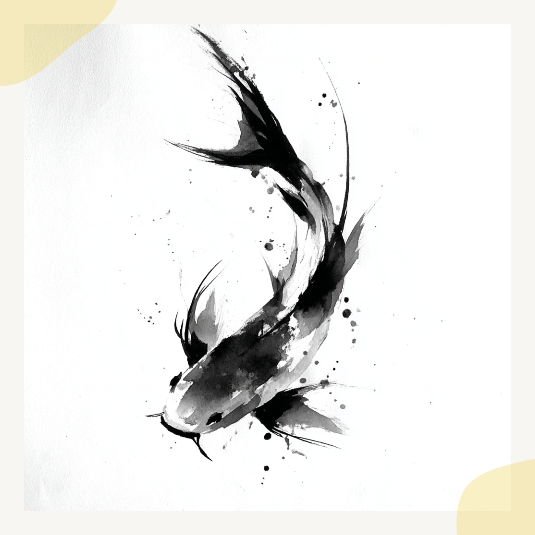 midjourney-ai-prompt-chinese-ink-wash-animals-koi