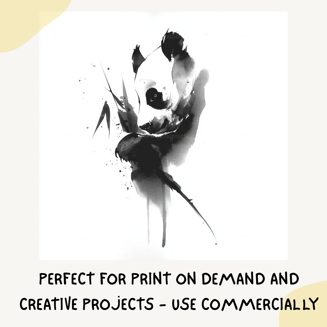 midjourney-ai-prompt-chinese-ink-wash-animals-panda