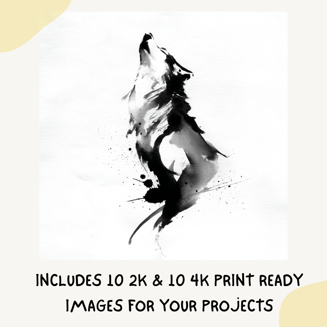 midjourney-ai-prompt-chinese-ink-wash-animals-wolf